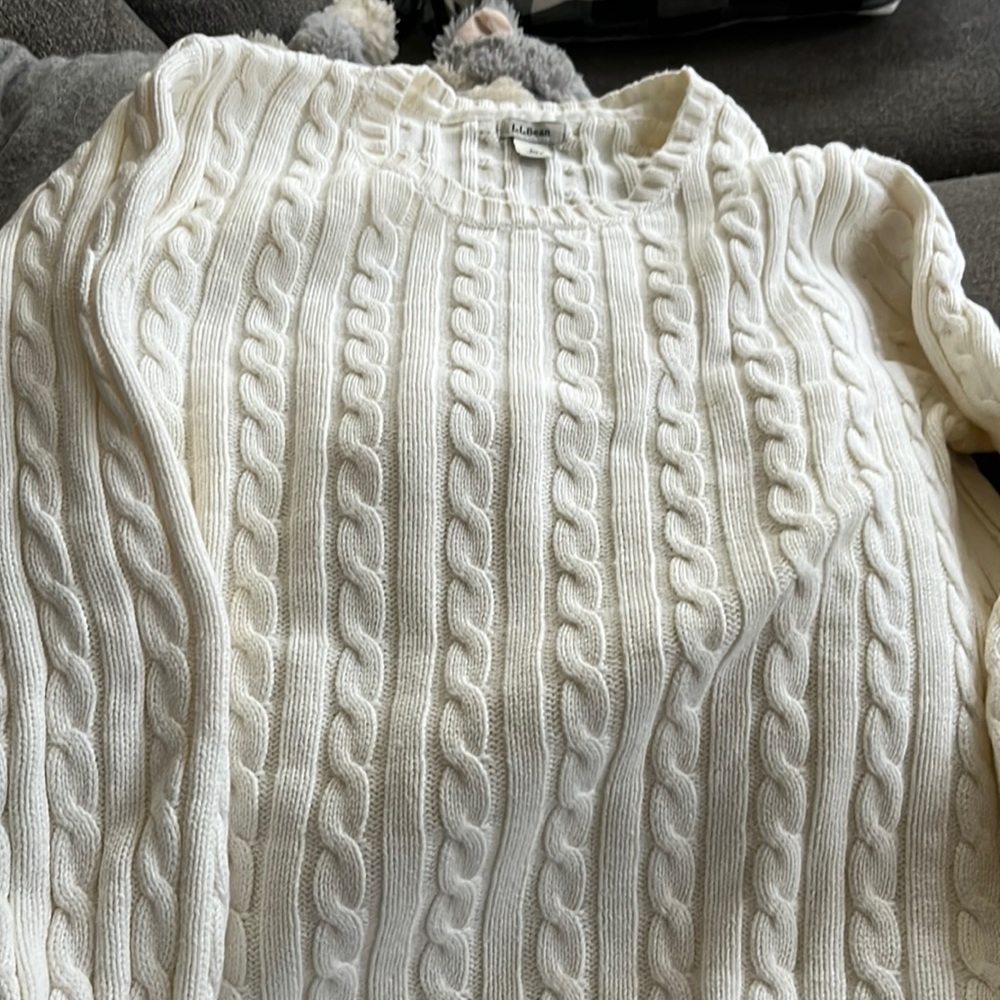 LLBean Cotton Cable Knit Sweater